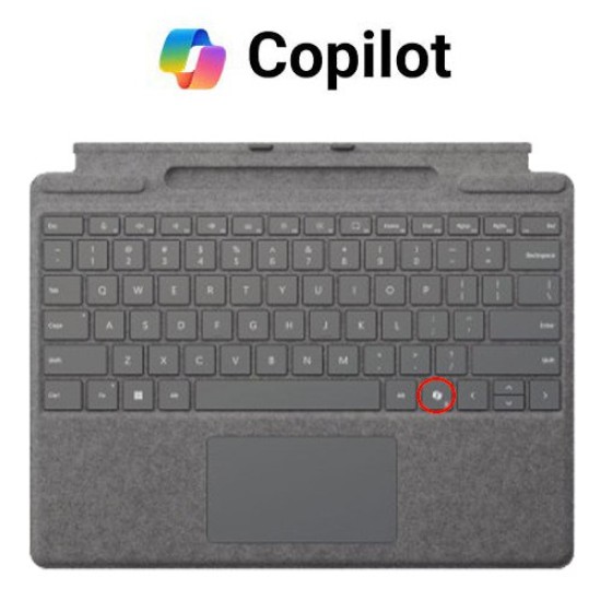 Surface Pro 11+10+9+8+X Copilot Signature Platinum Type Cover 