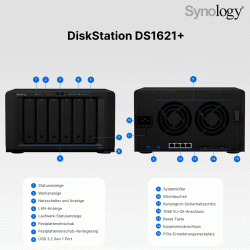 Synology DiskStation DS1621+ 6-bay (up to 16-bay), RAM 4GB (up to 32GB) Built-in M.2 Drive 2Slots